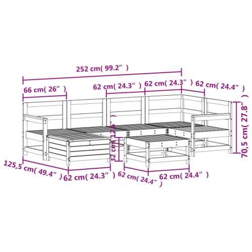 Vrtna garnitura - 7-dijelni set vrtnih sofa od impregnirane borovine - Prirodno impregnirano 1 Cijena