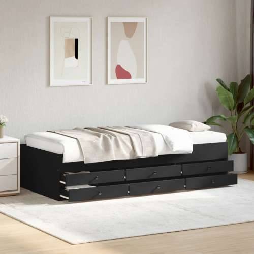 Dnevni krevet s ladicama bez madraca crni 75x190 cm - Crna 75 x 190 cm Cijena