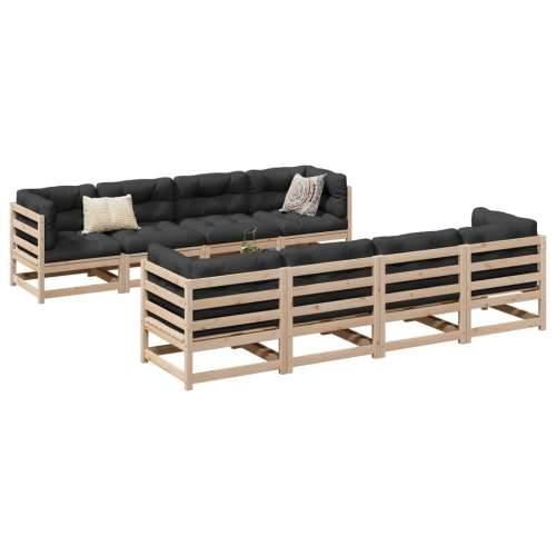 Vrtna garnitura - 9-dijelni set vrtnih sofa s jastucima od masivne borovine - Prirodna boja bora Da 1 Cijena