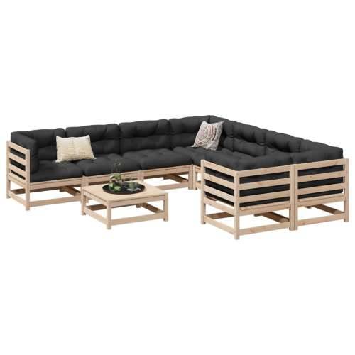 Vrtna garnitura - 9-dijelni set vrtnih sofa s jastucima od masivne borovine - Prirodna boja bora s jastučićem 1 Cijena