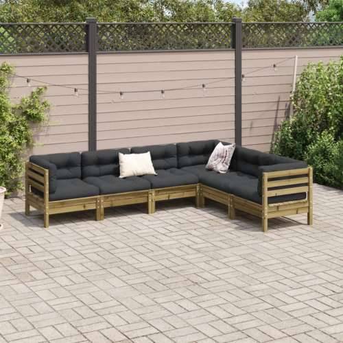 Vrtna garnitura - 6-dijelni set vrtnih sofa od impregnirane borovine s jastucima - Prirodno impregnirano 1 Cijena