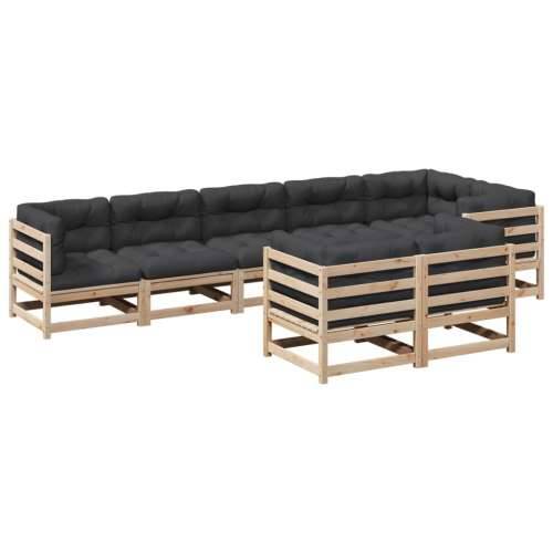 Vrtna garnitura - 8-dijelni set vrtnih sofa s jastucima od masivne borovine - Prirodna boja bora Da 1 Cijena