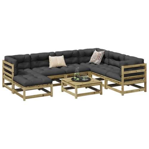 Vrtna garnitura - 8-dijelni set vrtnih sofa s jastucima od impregnirane borovine - Prirodno impregnirano s jastučićem 1 Cijena