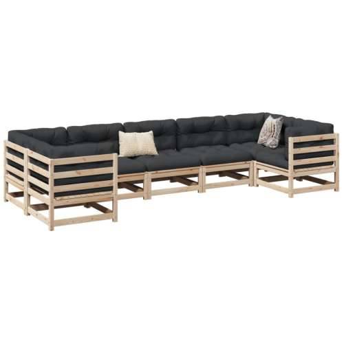 Vrtna garnitura - 7-dijelni set vrtnih sofa od masivne borovine - Prirodna boja bora bez jastuka 1 Cijena