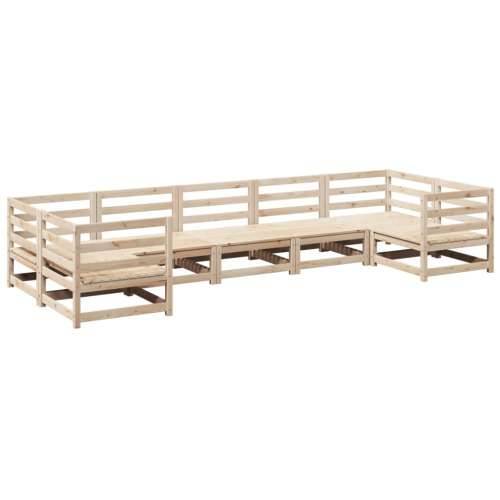 Vrtna garnitura - 7-dijelni set vrtnih sofa od masivne borovine - Prirodna boja bora bez jastuka 1 Cijena
