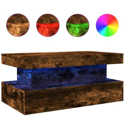 Stolić za kavu s LED svjetlima boja hrasta 90 x 50 x 40 cm - Dimljeni hrast 1 90 cm Cijena