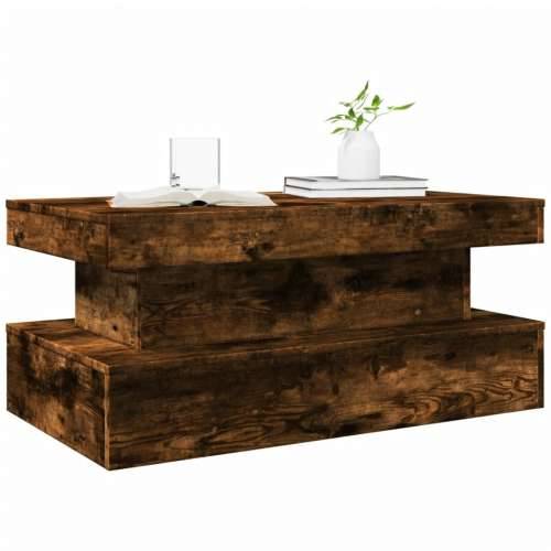 Stolić za kavu s LED svjetlima boja hrasta 90 x 50 x 40 cm - Dimljeni hrast 1 90 cm Cijena