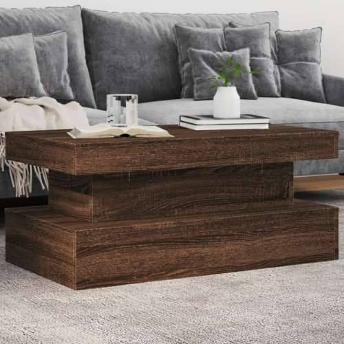Stolić za kavu s LED svjetlima smeđa boja hrasta 90x50x40 cm - Smeđi hrast 1 90 cm Cijena