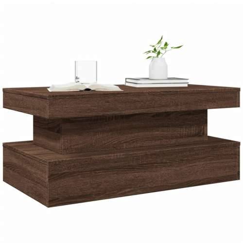 Stolić za kavu s LED svjetlima smeđa boja hrasta 90x50x40 cm - Smeđi hrast 1 90 cm Cijena
