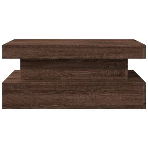 Stolić za kavu s LED svjetlima smeđa boja hrasta 90x50x40 cm - Smeđi hrast 1 90 cm Cijena