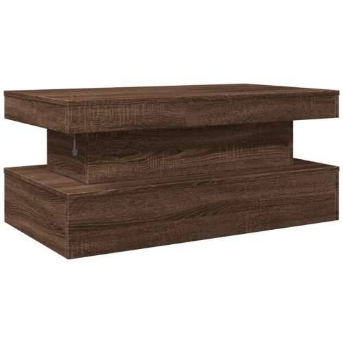 Stolić za kavu s LED svjetlima smeđa boja hrasta 90x50x40 cm - Smeđi hrast 1 90 cm Cijena