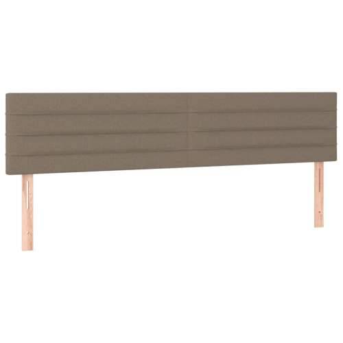 Krevet box spring s madracem LED smeđesivi 160x200 cm tkanina - Sivo-smeđa 160 x 200 cm vodoravne pruge Cijena