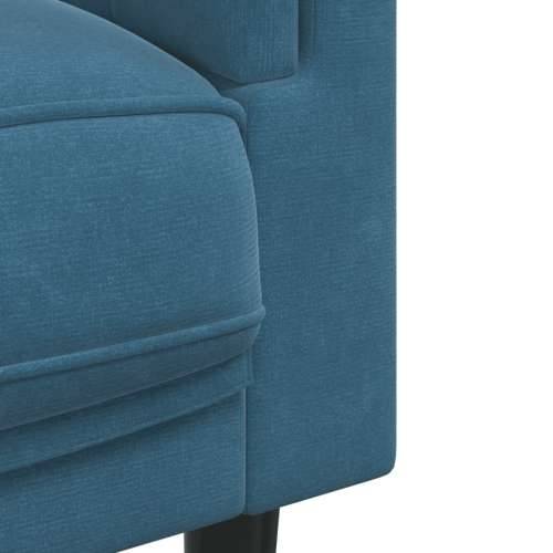 3-dijelni set sofa s jastucima plavi baršunasti - Plava 1-sjedalo + dvosjed + trosjed Cijena