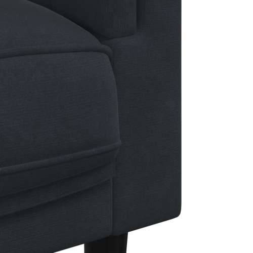 2-dijelni set sofa s jastucima crni baršunasti - Crna dvosjed + trosjed Cijena