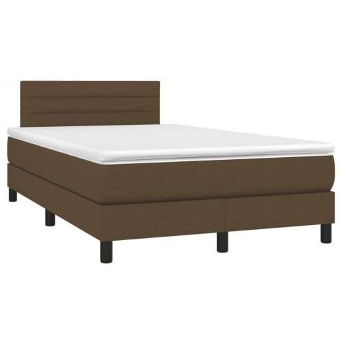 Krevet box spring s madracem tamnosmeđi 120 x 190 cm od tkanine - Tamno smeđa 120 x 190 cm vodoravne pruge Cijena