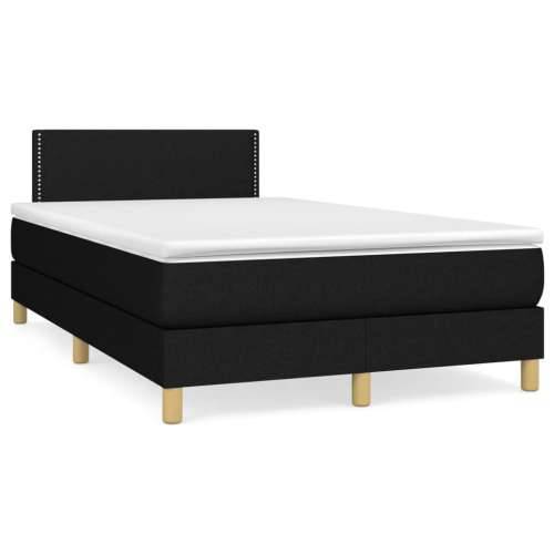 Krevet box spring s madracem crni 120 x 190 cm od tkanine - Crna 120 x 190 cm Obično s čavlima Cijena