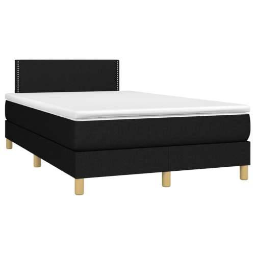 Krevet box spring s madracem crni 120 x 190 cm od tkanine - Crna 120 x 190 cm Obično s čavlima Cijena