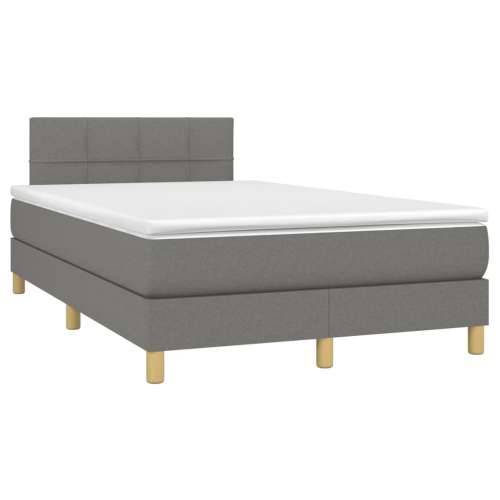Krevet box spring s madracem tamnosivi 120 x 190 cm tkanina - Tamno siva 120 x 190 cm Blok s kvadratima Cijena