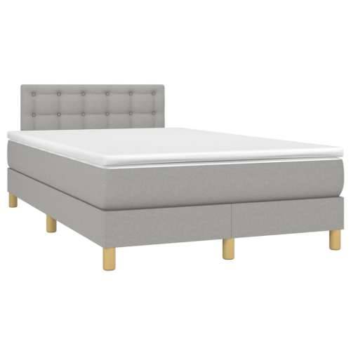 Krevet s oprugama i madracem svjetlosivi 120x190 cm od tkanine - Svjetlosiva 120 x 190 cm gumbi Cijena