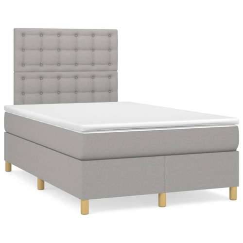 Krevet s oprugama i madracem svjetlosivi 120x190 cm od tkanine - Svjetlosiva 120 x 190 cm gumbi Cijena