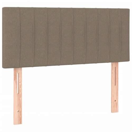 Krevet s oprugama i madracem LED smeđesivi 120x190 cmod tkanine - Sivo-smeđa 120 x 190 cm Okomite pruge Cijena