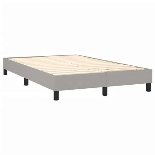 Krevet s oprugama i madracem LED svjetlosivi 120x190 cm tkanina - Svjetlosiva 120 x 190 cm Dizajn s gumbima Cijena