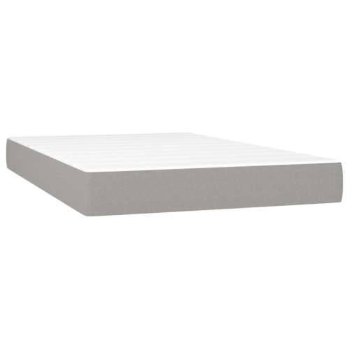 Krevet s oprugama i madracem LED svjetlosivi 120x190 cm tkanina - Svjetlosiva 120 x 190 cm Dizajn s gumbima Cijena