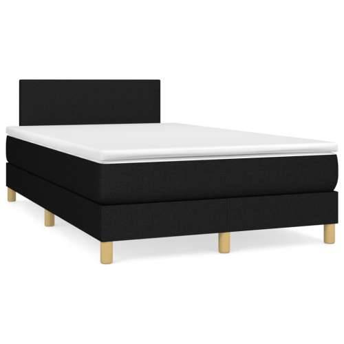Krevet box spring s madracem LED crni 120 x 190 cm od tkanine - Crna 120 x 190 cm Gladak dizajn Cijena