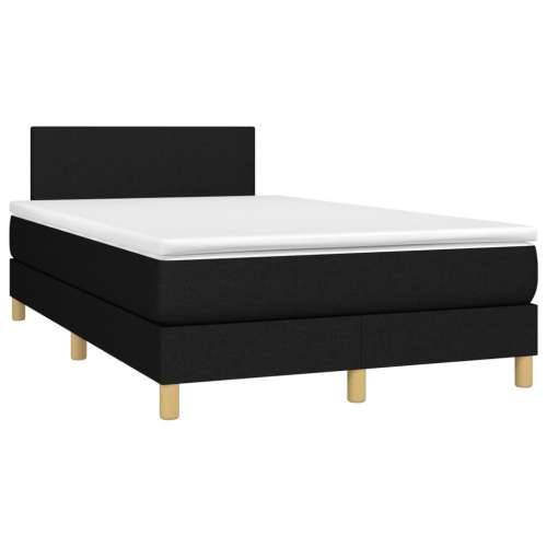 Krevet box spring s madracem LED crni 120 x 190 cm od tkanine - Crna 120 x 190 cm Gladak dizajn Cijena