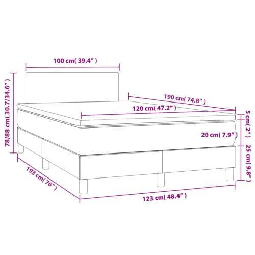 Krevet box spring s madracem LED crni 120 x 190 cm od tkanine - Crna 120 x 190 cm Gladak dizajn Cijena