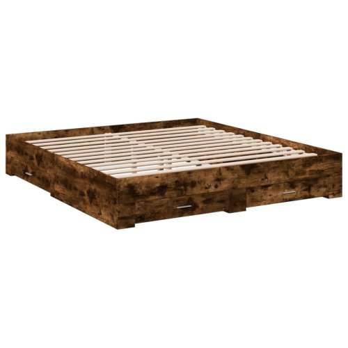 Okvir kreveta s ladicama boja hrasta 200x200 cm - Dimljeni hrast 200 x 200 cm Cijena