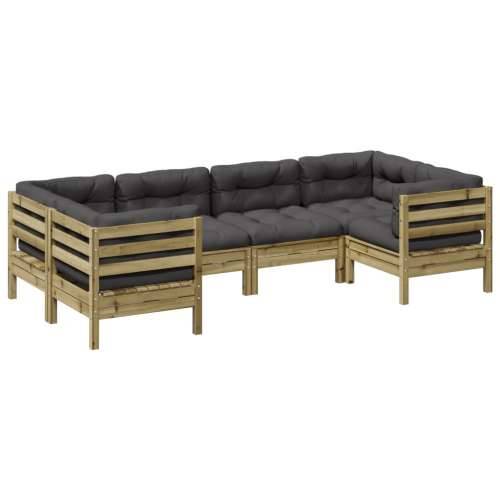 Vrtna garnitura - 6-dijelni set vrtnih sofa od impregnirane borovine s jastucima - Prirodno impregnirano 1 Cijena