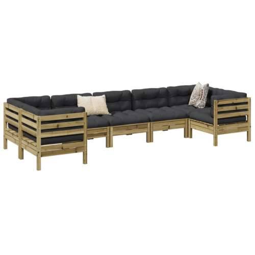 Vrtna garnitura - 7-dijelni set vrtnih sofa od impregnirane borovine s jastucima - Prirodno impregnirano 1 Cijena