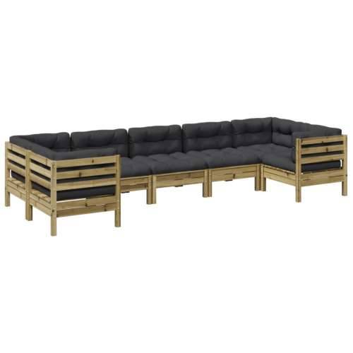 Vrtna garnitura - 7-dijelni set vrtnih sofa od impregnirane borovine s jastucima - Prirodno impregnirano 1 Cijena