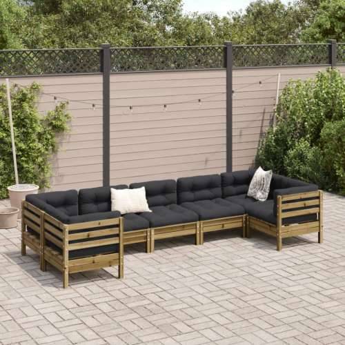 Vrtna garnitura - 7-dijelni set vrtnih sofa od impregnirane borovine s jastucima - Prirodno impregnirano 1 Cijena