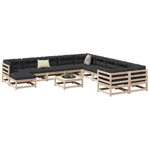 12-dijelna vrtna sofa od masivne borovine - Prirodna boja bora 1 Cijena