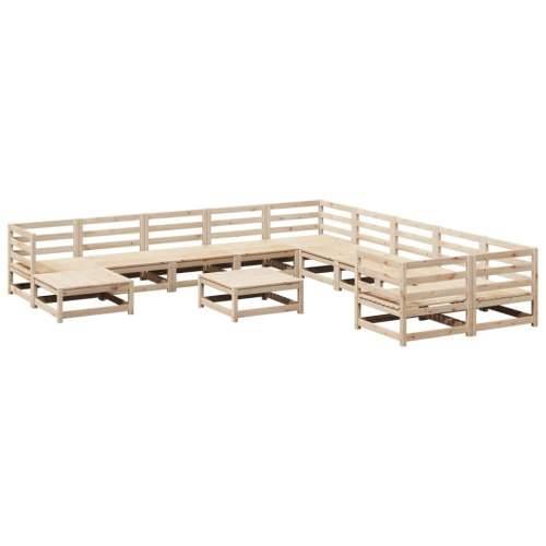 12-dijelna vrtna sofa od masivne borovine - Prirodna boja bora 1 Cijena