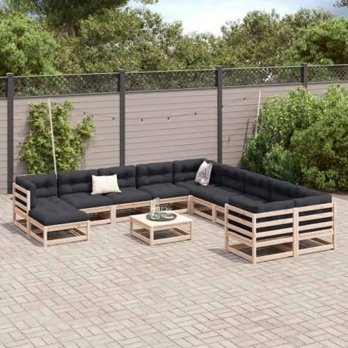 12-dijelna vrtna sofa od masivne borovine - Prirodna boja bora 1 Cijena