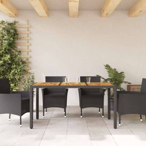 Vrtni stol s pločom od drva bagrema crni 150x90x75cm poliratana - Crna 150 cm 1 Cijena