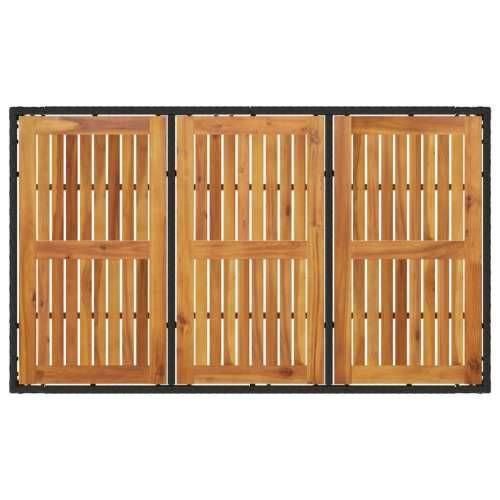 Vrtni stol s pločom od drva bagrema crni 150x90x75cm poliratana - Crna 150 cm 1 Cijena