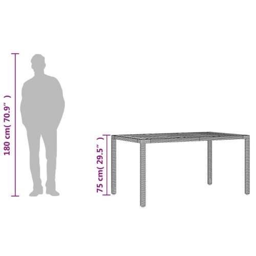 Vrtni stol s pločom od drva bagrema crni 150x90x75cm poliratana - Crna 150 cm 1 Cijena