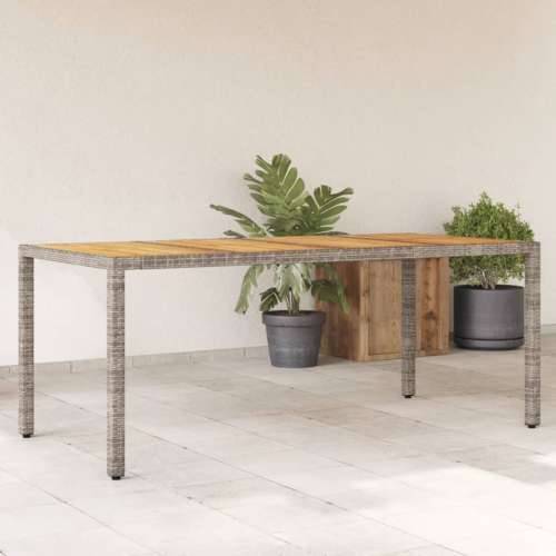 Vrtni stol s pločom od drva bagrema sivi 190x90x75cm poliratana - Siva 1 Cijena