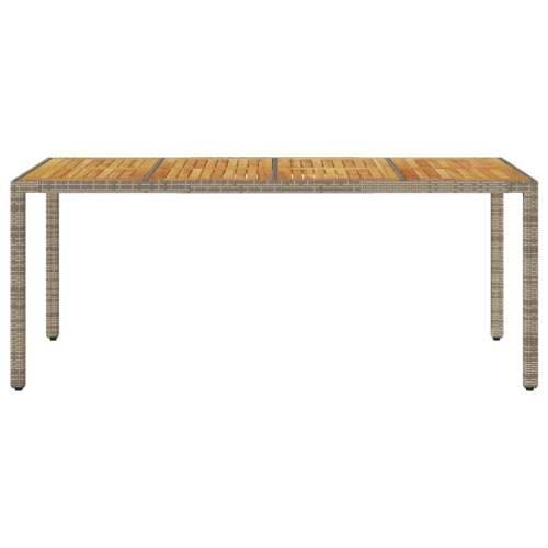 Vrtni stol s pločom od drva bagrema sivi 190x90x75cm poliratana - Siva 1 Cijena