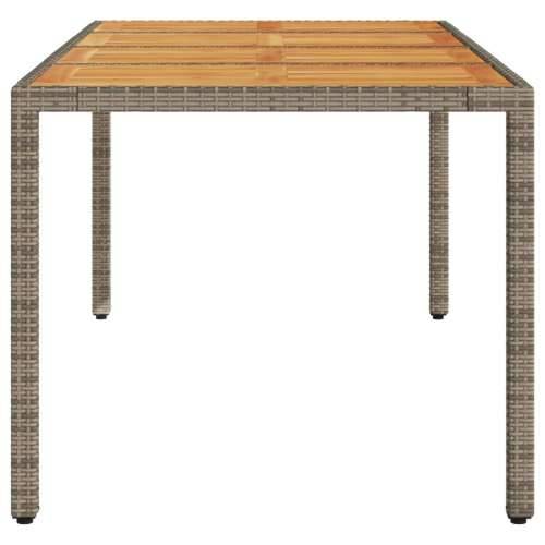 Vrtni stol s pločom od drva bagrema sivi 190x90x75cm poliratana - Siva 1 Cijena