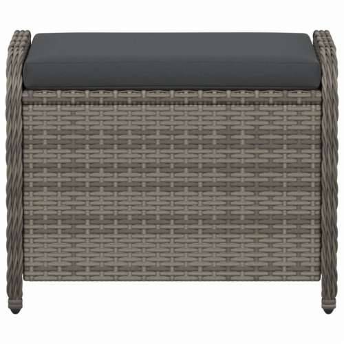 Vrtni tabure s jastukom sivi 58x46x46 cm od poliratana - Siva 1 Cijena