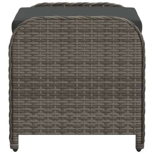 Vrtni tabure s jastukom sivi 58x46x46 cm od poliratana - Siva 1 Cijena