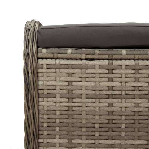 Vrtni tabure s jastukom sivi 58x46x46 cm od poliratana - Siva 1 Cijena