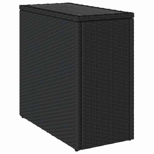 Vrtni stol sa staklenom pločom crni 58x27,5x55 cm od poliratana Crna 1 pe rattan Cijena