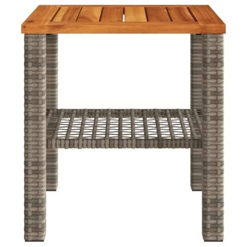 Vrtni stol sivi 40x40x42 cm od poliratana i bagremovog drva - Siva i smeđa 40 x 40 x 42 cm 1 Cijena