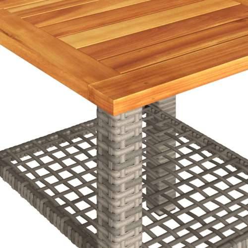 Vrtni stol sivi 40x40x42 cm od poliratana i bagremovog drva - Siva i smeđa 40 x 40 x 42 cm 1 Cijena